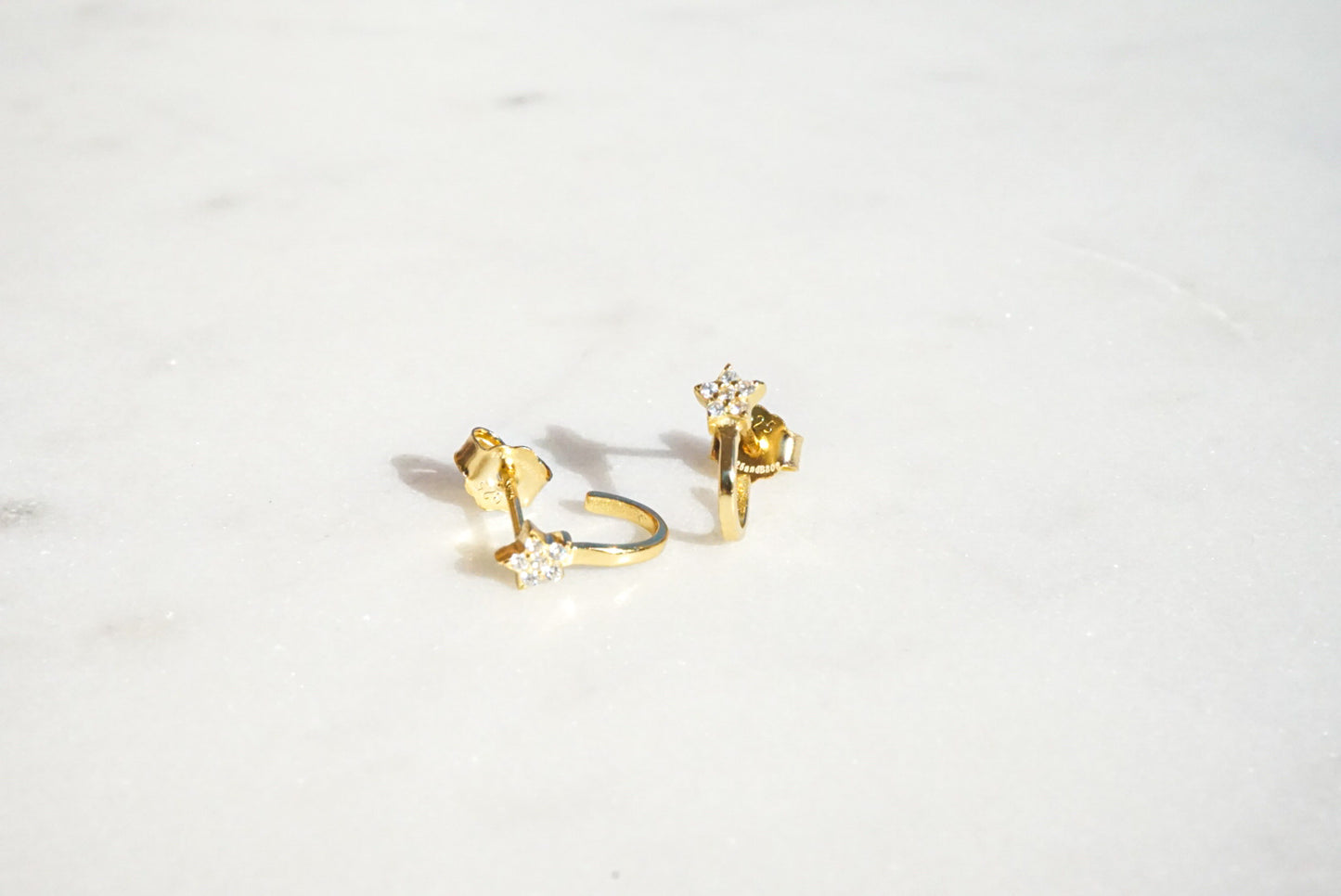 Star Suspender Huggie Stud Earrings