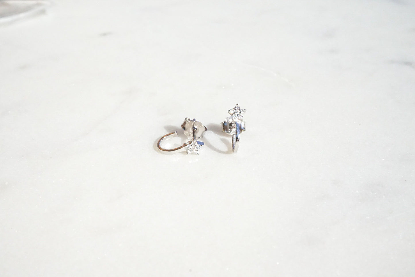 Star Suspender Huggie Stud Earrings