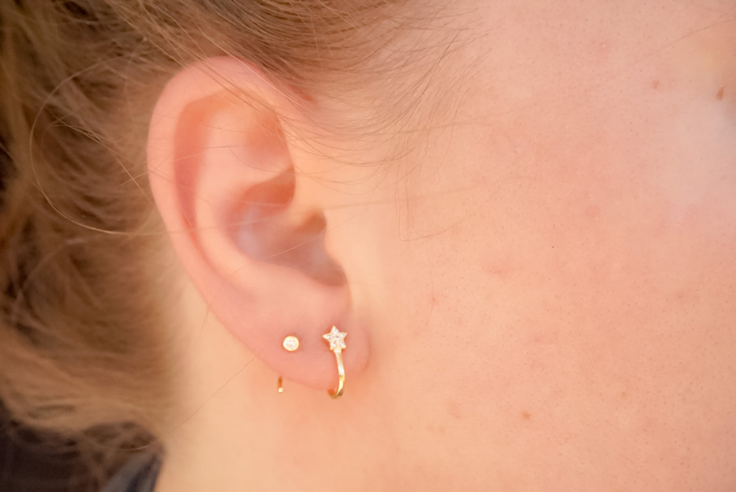 Star Suspender Huggie Stud Earrings