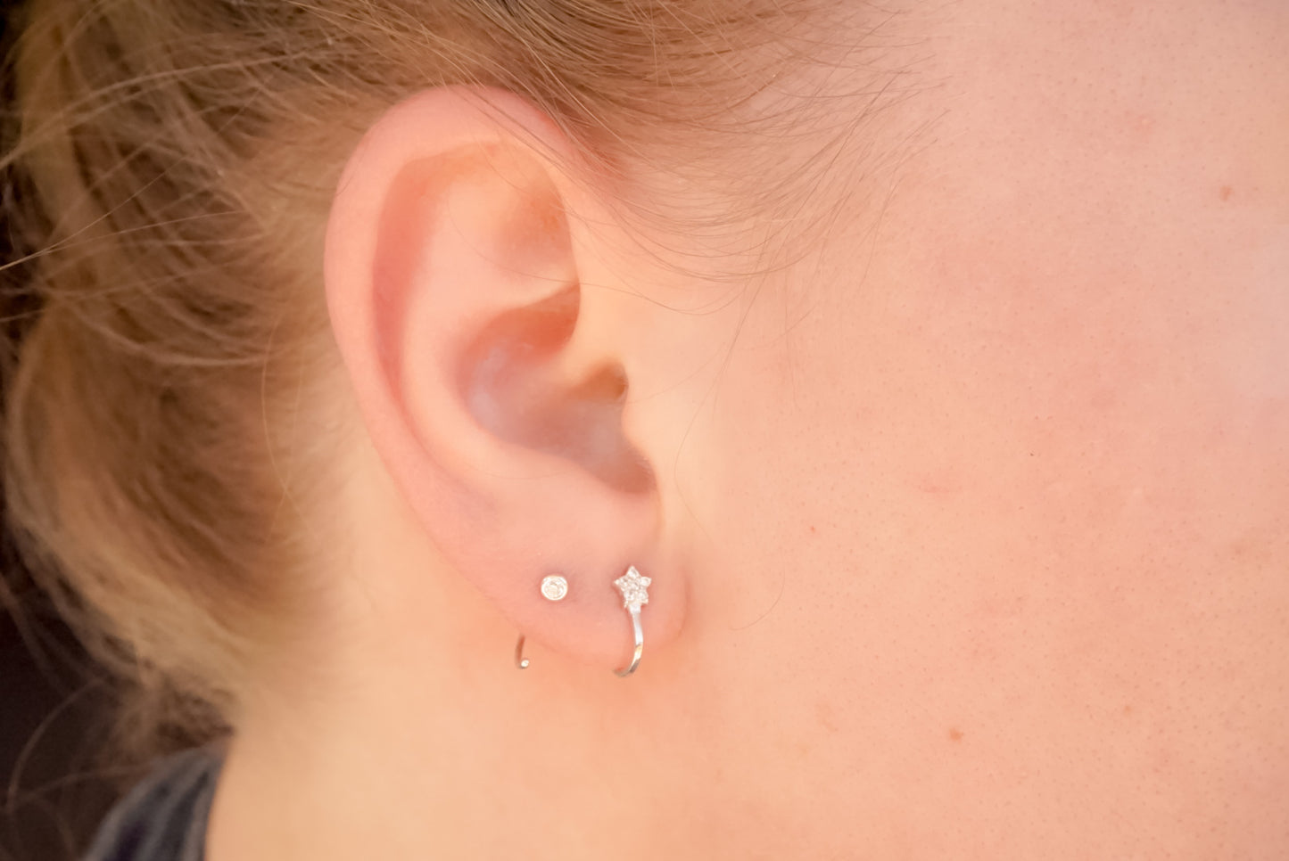 Star Suspender Huggie Stud Earrings