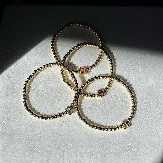 Personalized Colorful Initial Bracelet