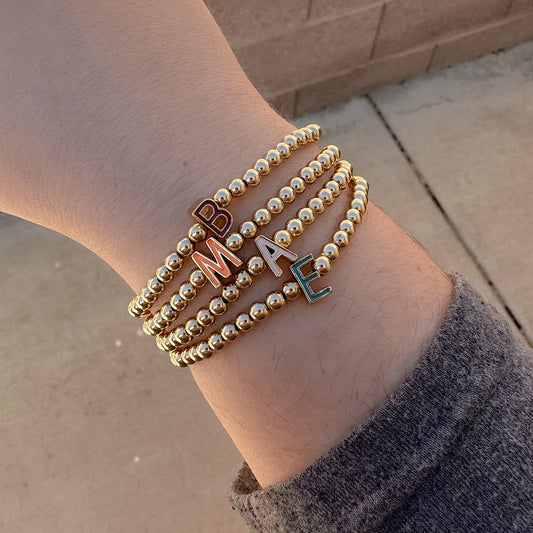 Personalized Colorful Initial Bracelet